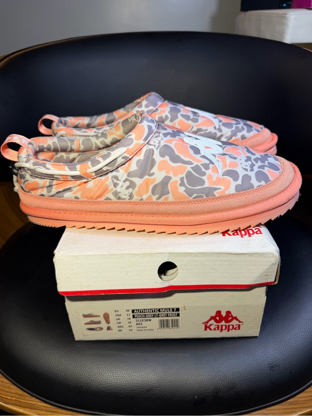 Kappa Men’s Sz 11 Peach Camo Slip-On Mule Box Great condition